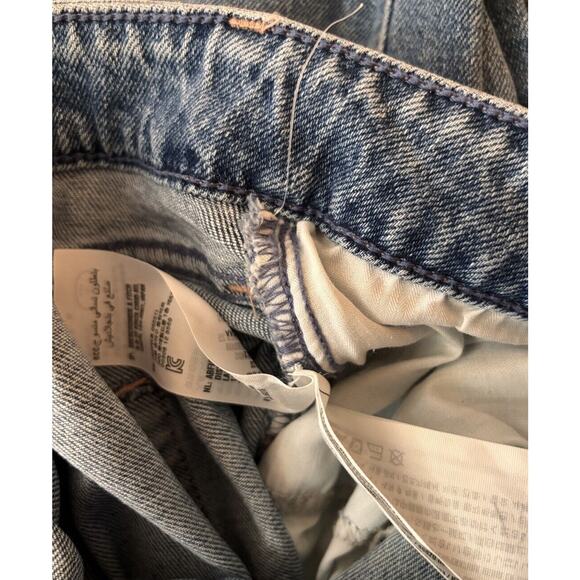 Hollister Extreme Baggy High Rise Distressed Blue Raw Hem Jeans Size 21S (35x28) - Picture 8 of 9